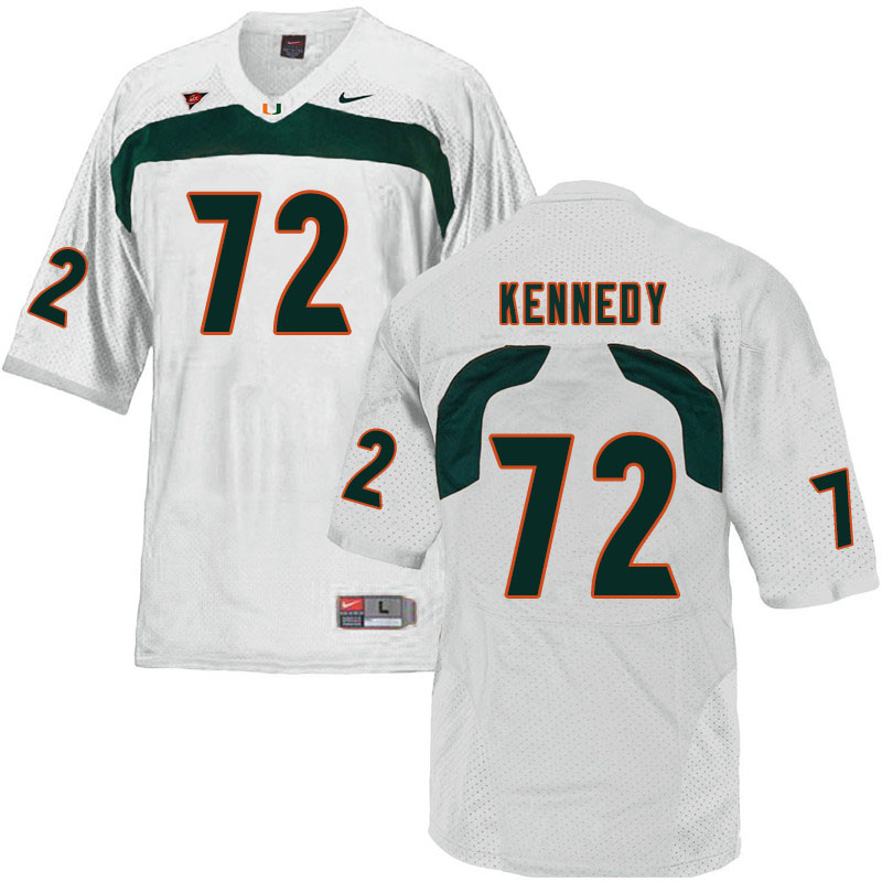 Nike Miami Hurricanes #72 Tommy Kennedy College Football Jerseys Sale-White - Click Image to Close